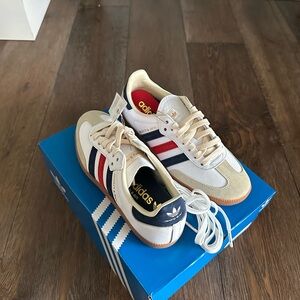 Sporty & Rich | Shoes | Sporty Rich Adidas Red White And Blue Sneakers |  Poshmark